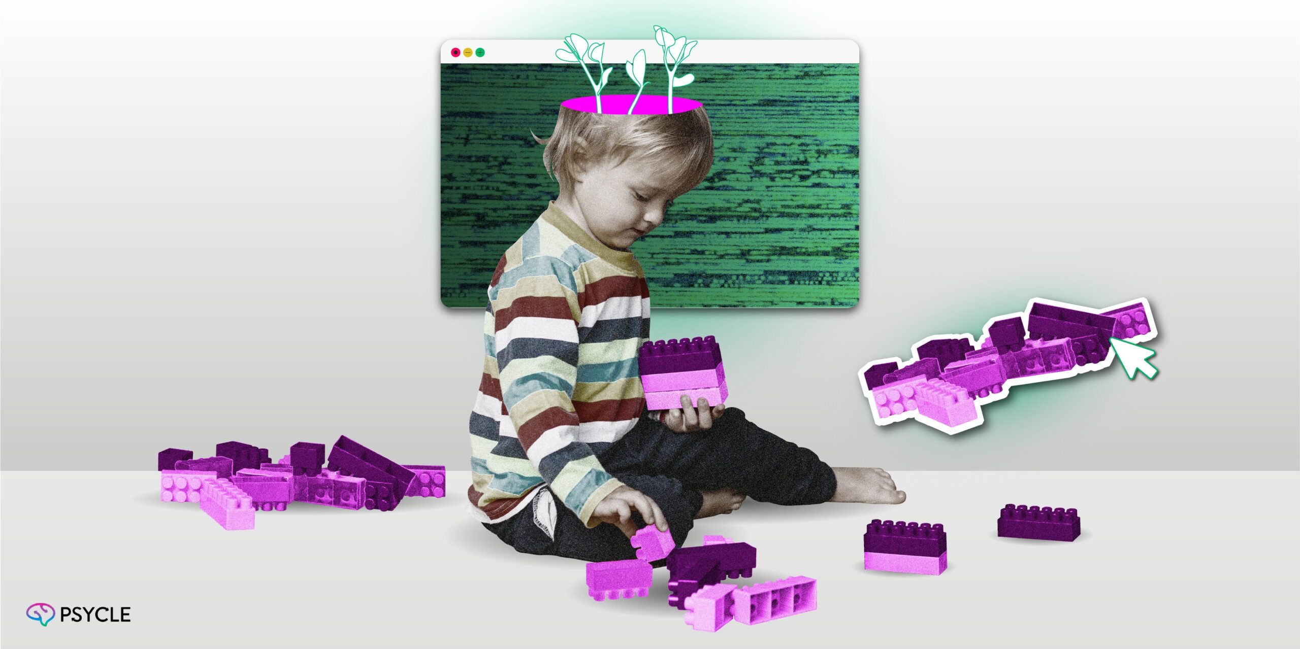 Child playing with building blocks