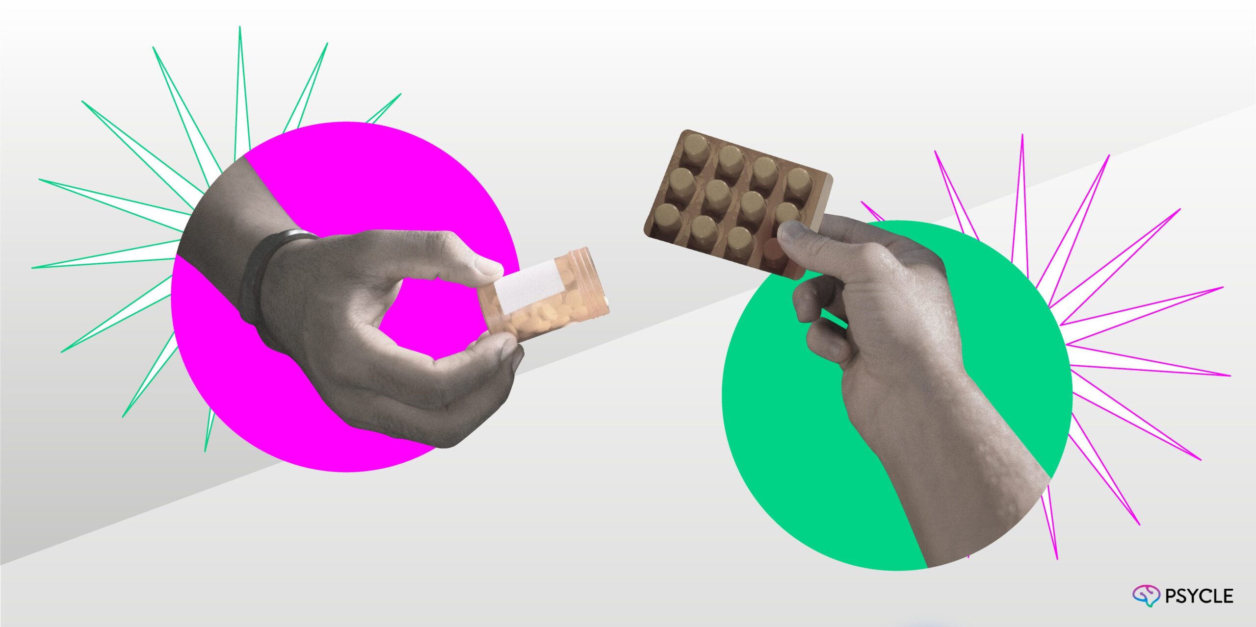 2 hands holding pills