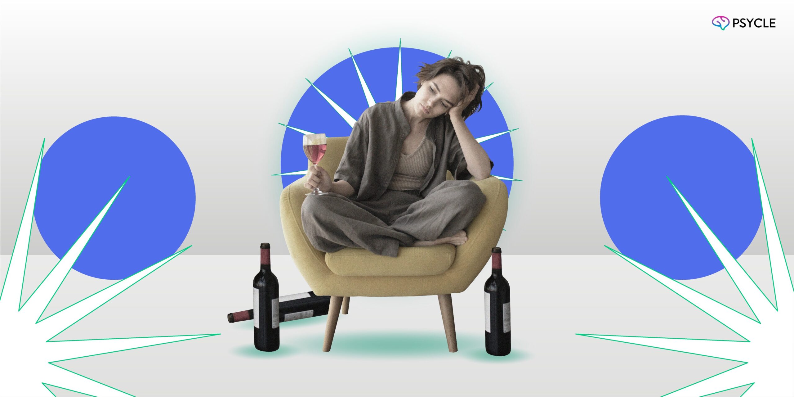 Sad woman sitting alone drinking