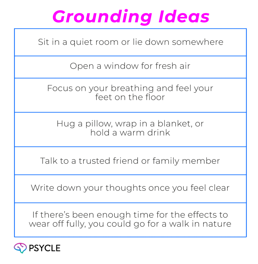 Grounding ideas for ketamine bad trips